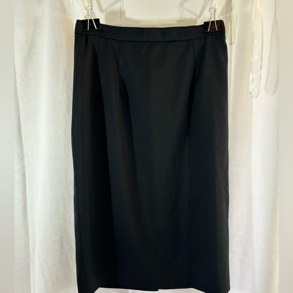 Burberry London, Black Wool Pencil Skirt, Sz. 2, NWT